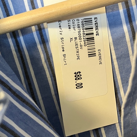 NWT Evereve Everly Blue & White Striped Shirt - Picture 5 of 12